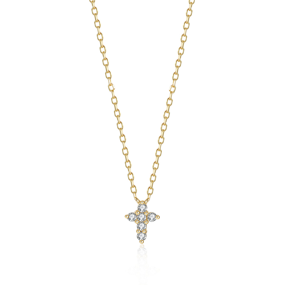 Bellaboho 18K Gold Vermeil Zirconia Cross Necklace