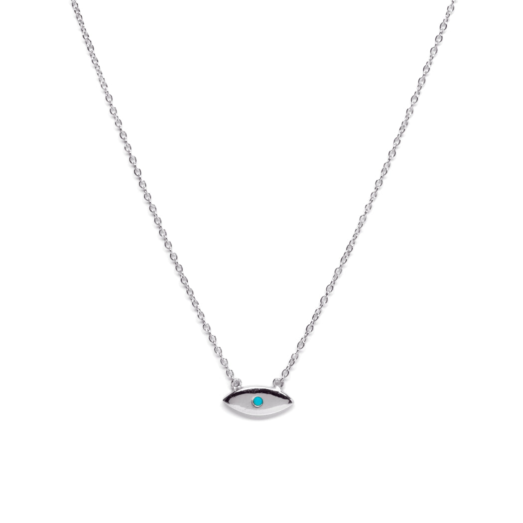 Bellaboho Evil Eye Amulet Silver Necklace