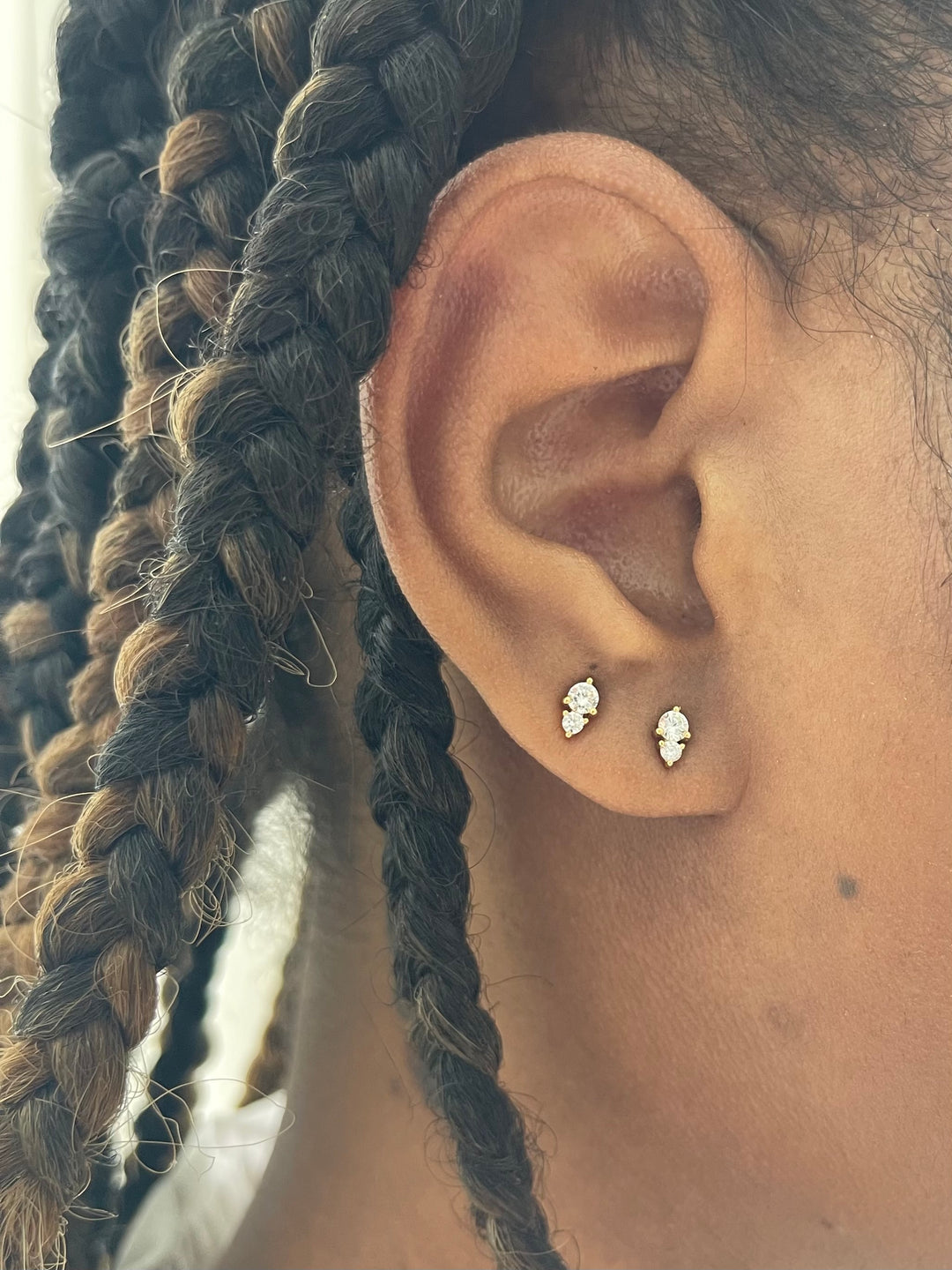 Duo CZ Stud Earrings