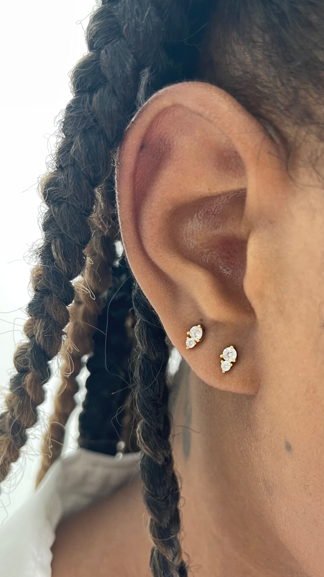 Duo CZ Stud Earrings