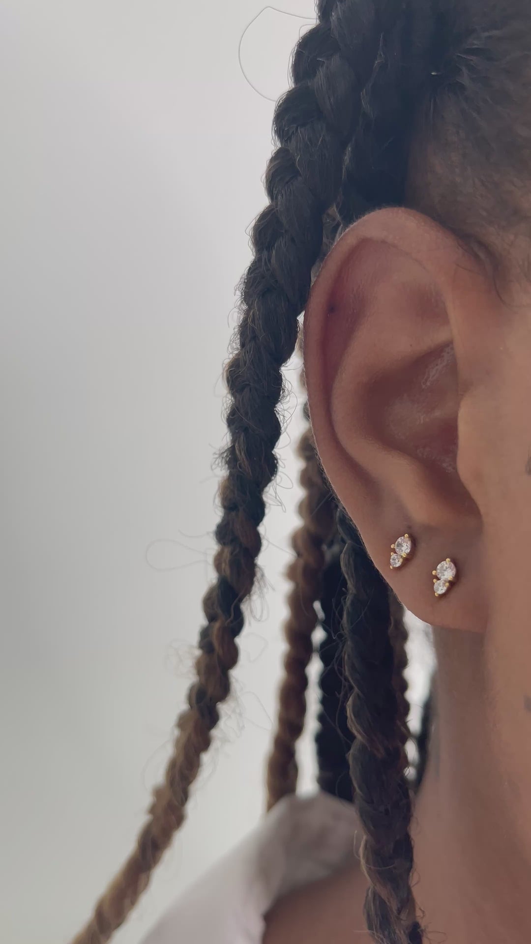 Duo CZ Stud Earrings