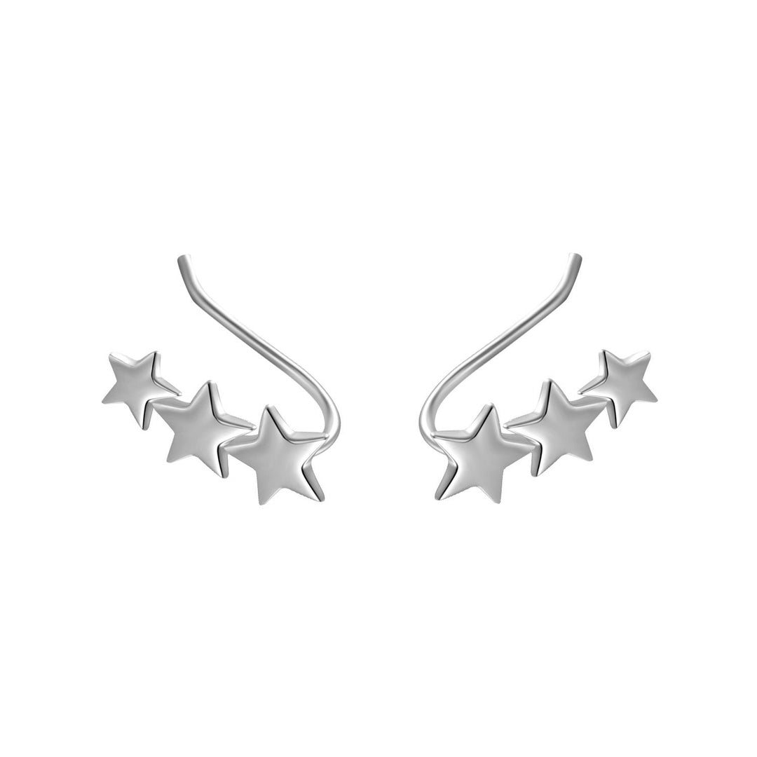 Bellaboho Stars Constellation Crawler Silver Earrings