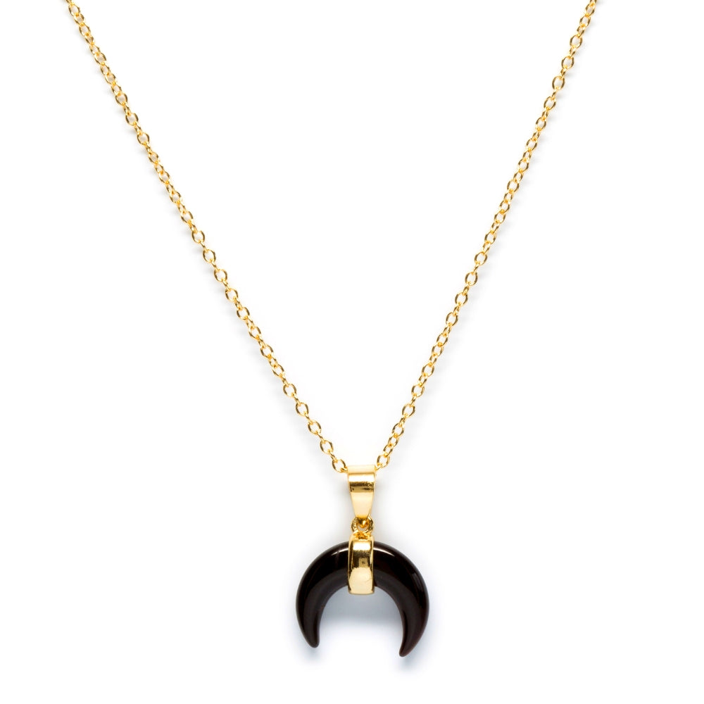 Bellaboho 18K Gold Vermeil Black Onyx Horn Necklace