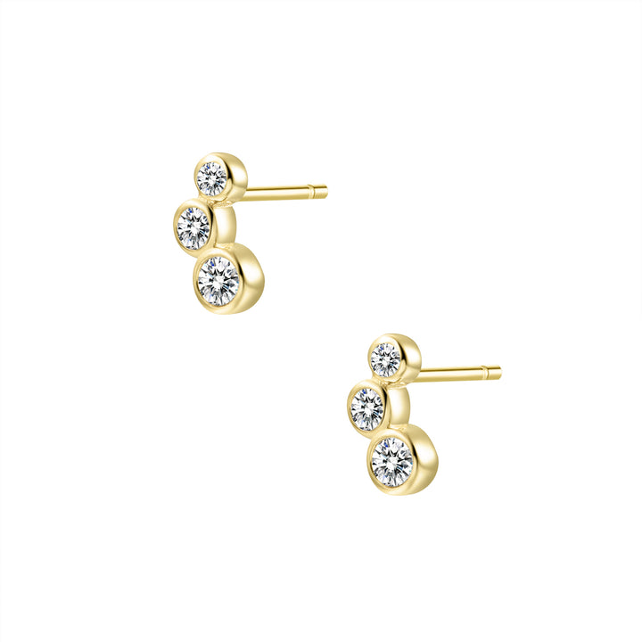 Bellaboho 18K Gold Vermeil Cubic Zirconia Crawling Stud Earrings