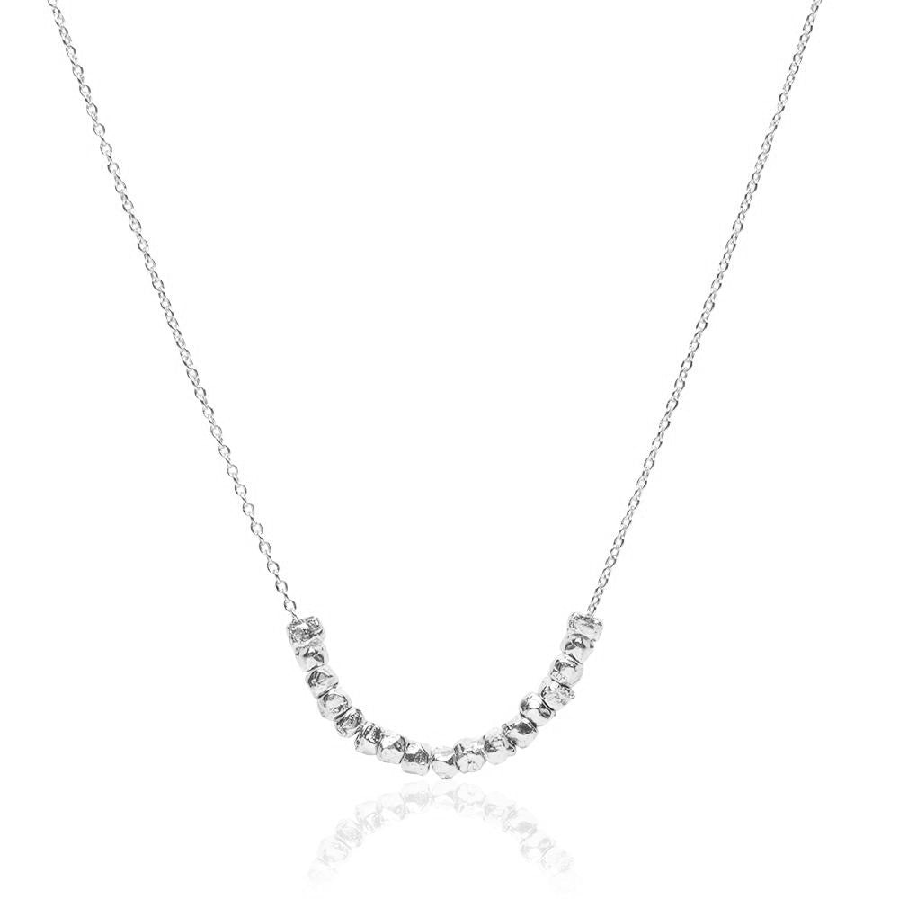Bellaboho Delicate Beaded Silver Necklace
