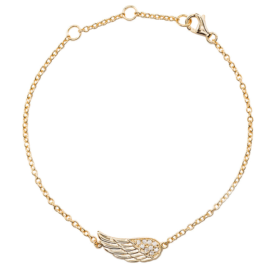 Bellaboho 18K Gold Vermeil Angel Wing Zirconia Bracelet