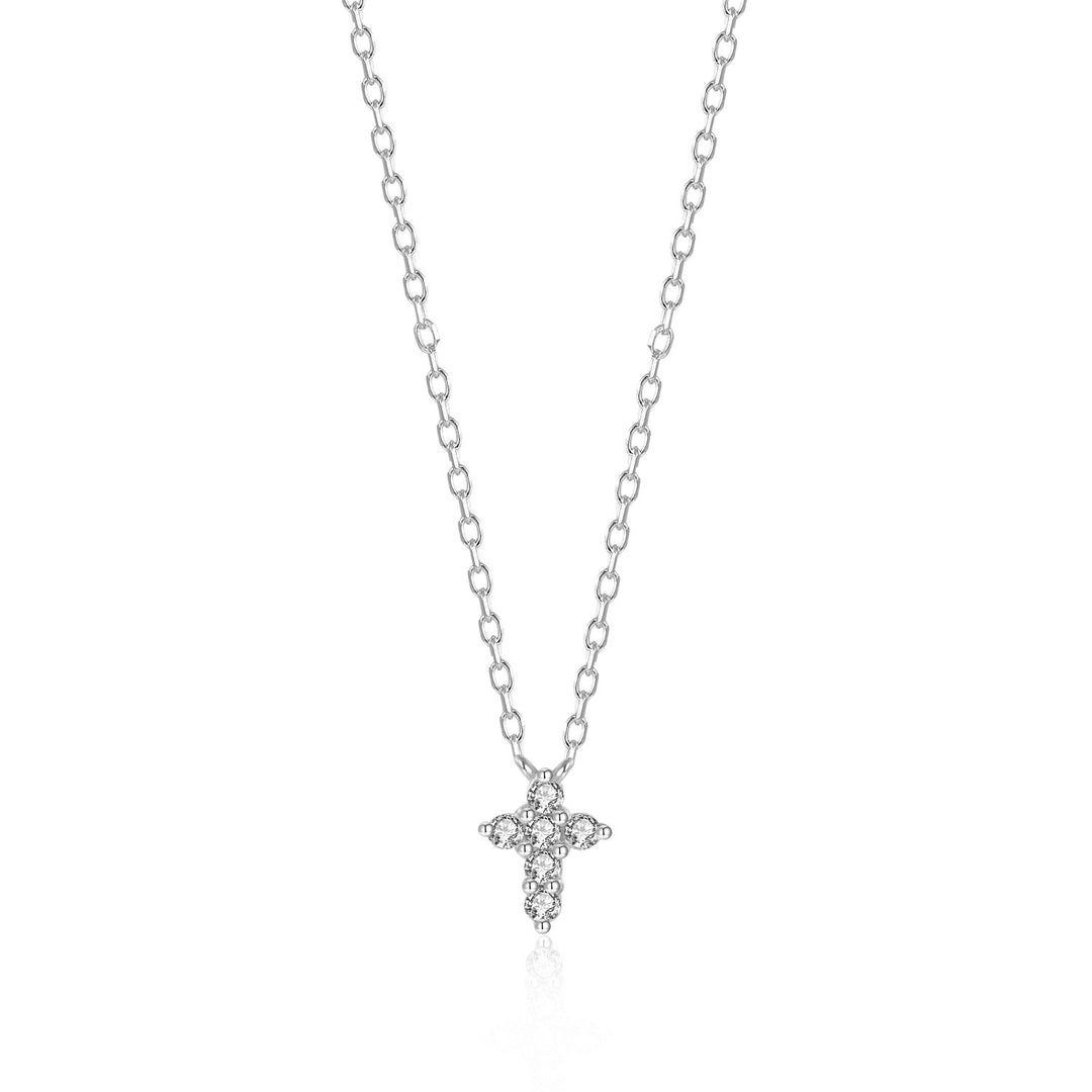 Bellaboho Zirconia Cross Sterling Silver Necklace