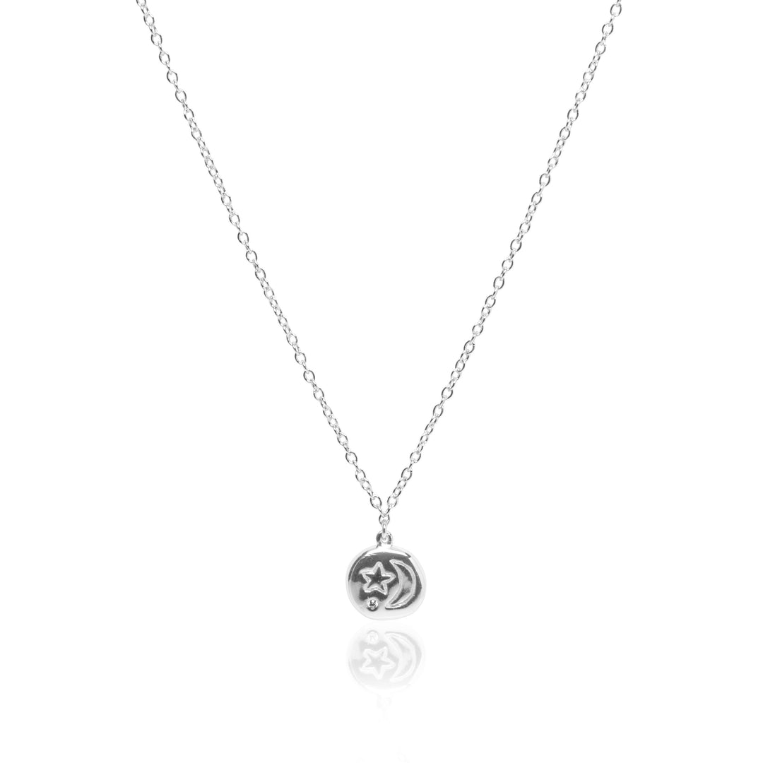 Bellaboho Stellar Crescent Silver Necklace