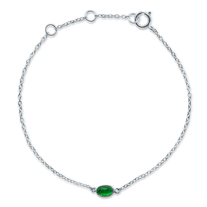 Green Quartz Silver Bracelet