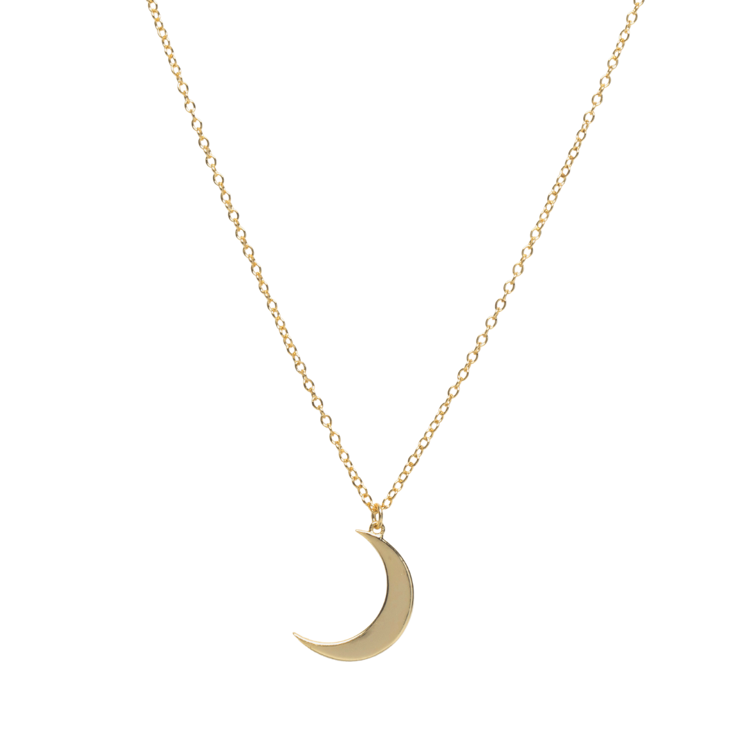 Bellaboho Simple Crescent Moon Silver Necklace