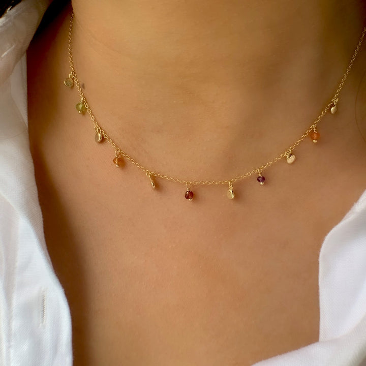 Bellaboho 18K Gold Vermeil Multi-Stone Dangling Necklace