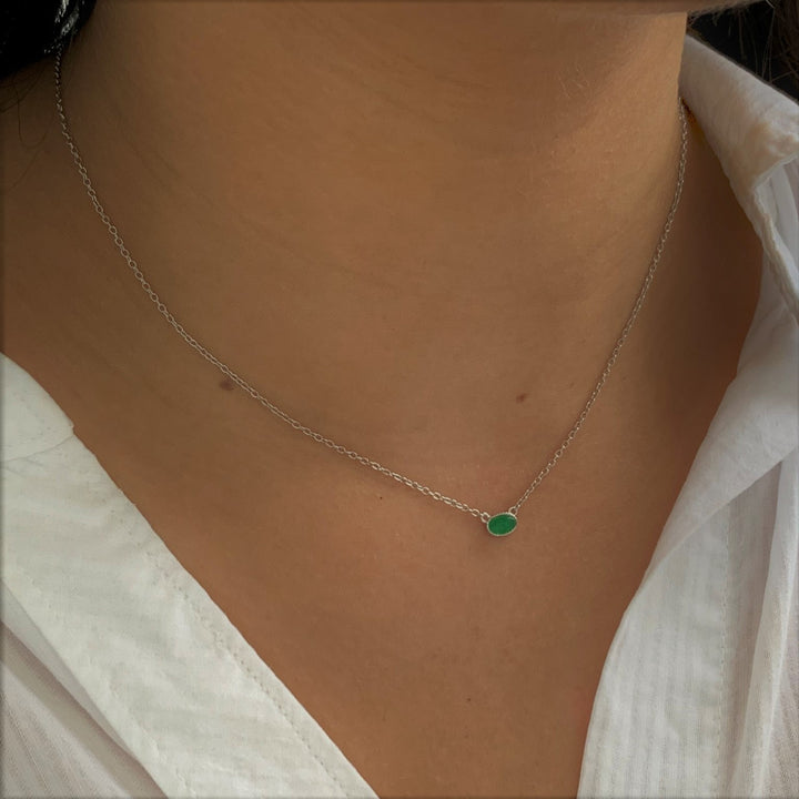 Bellaboho Green Quartz Silver Necklace