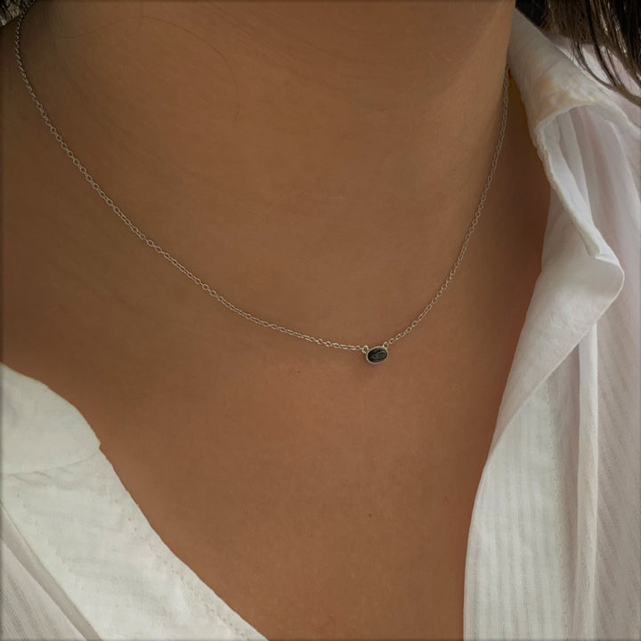 Bellaboho Black Onyx Bezel Silver Necklace