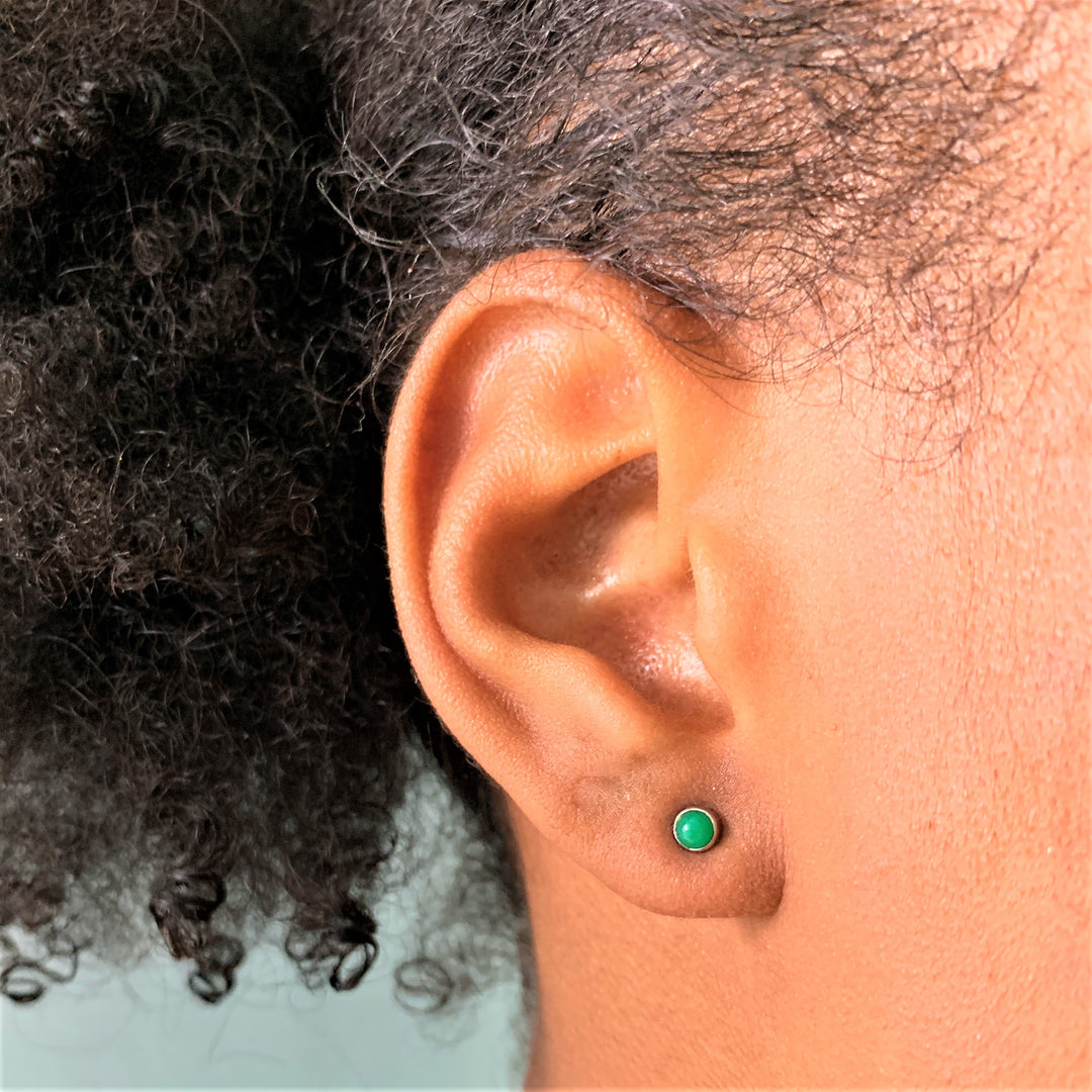 Bellaboho 18K Vermeil Green Quartz Stud Earrings