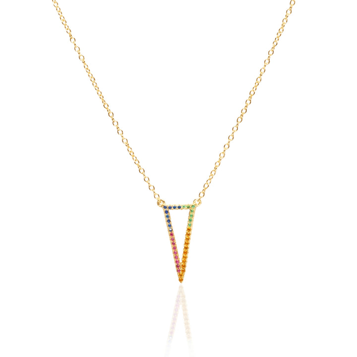 Bellaboho 18K Gold Vermeil Chevron Rainbow Necklace