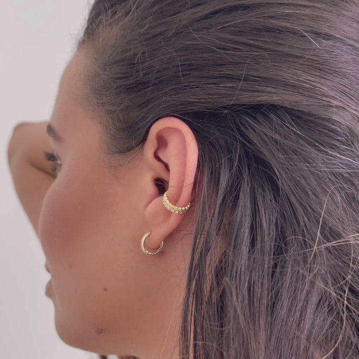 CZ Line Huggie Earring