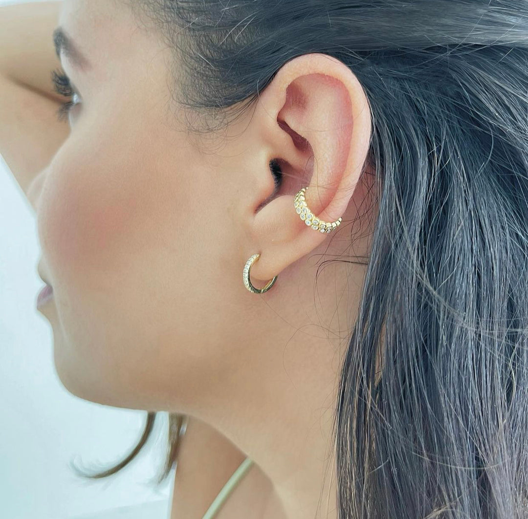 CZ Line Huggie Earring