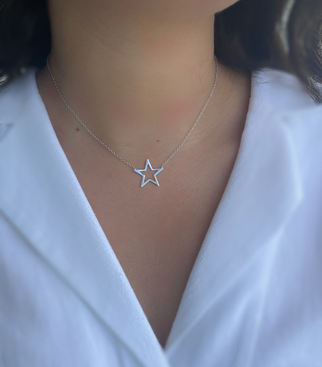 Solo Star Silver Necklace