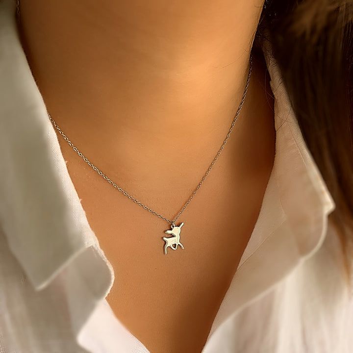 Baby Deer Silver Necklace