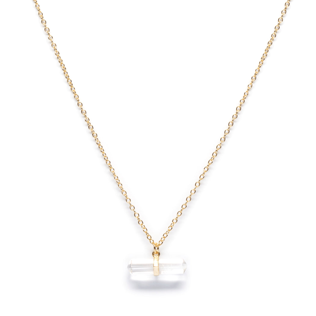 Bellaboho 18K Gold Vermeil Clear Quartz Necklace